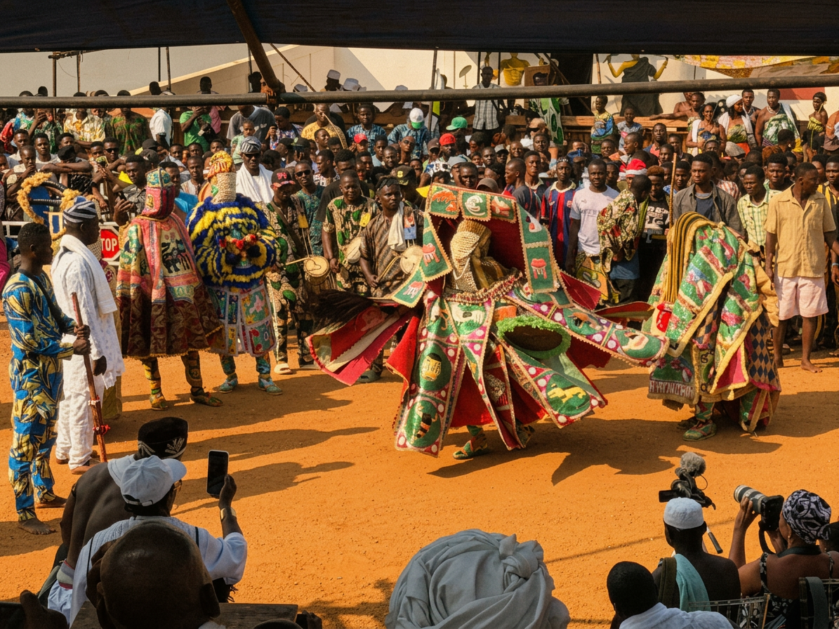 Festival procession with drummers